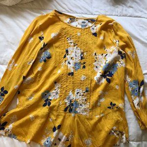 Yellow Floral Old Navy Blouse